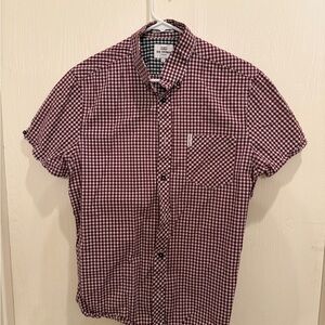 Ben Sherman Burgundy and White Checkered Shirt